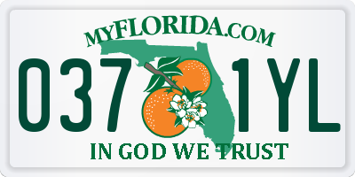 FL license plate 0371YL