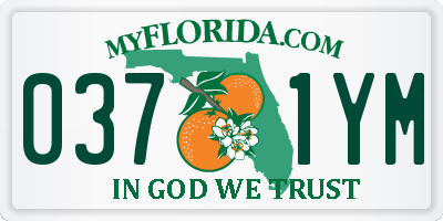 FL license plate 0371YM