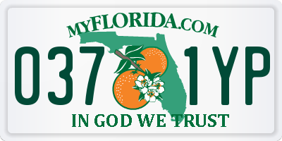 FL license plate 0371YP