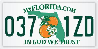 FL license plate 0371ZD