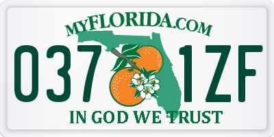 FL license plate 0371ZF