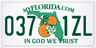 FL license plate 0371ZL