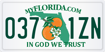FL license plate 0371ZN