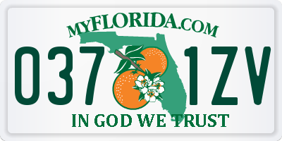 FL license plate 0371ZV