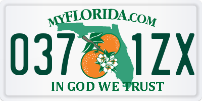 FL license plate 0371ZX