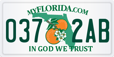 FL license plate 0372AB
