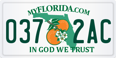 FL license plate 0372AC