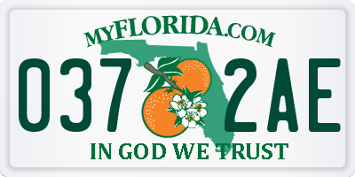 FL license plate 0372AE