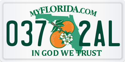 FL license plate 0372AL