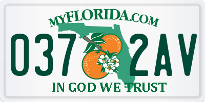 FL license plate 0372AV