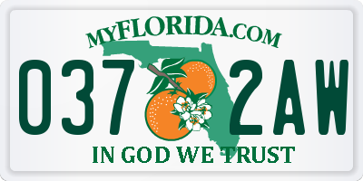FL license plate 0372AW