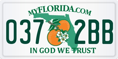 FL license plate 0372BB
