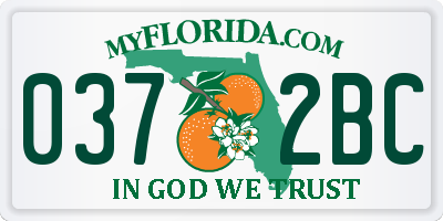 FL license plate 0372BC