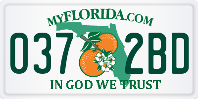 FL license plate 0372BD