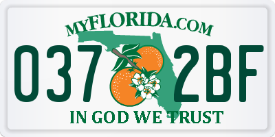 FL license plate 0372BF