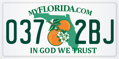 FL license plate 0372BJ