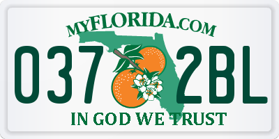 FL license plate 0372BL