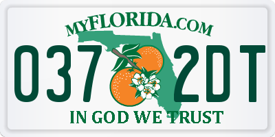 FL license plate 0372DT