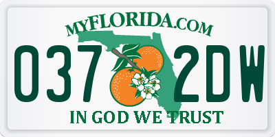 FL license plate 0372DW