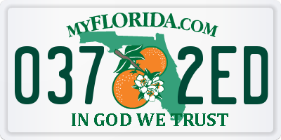 FL license plate 0372ED