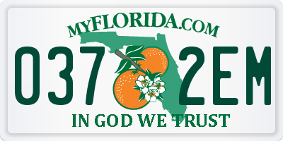 FL license plate 0372EM