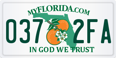 FL license plate 0372FA
