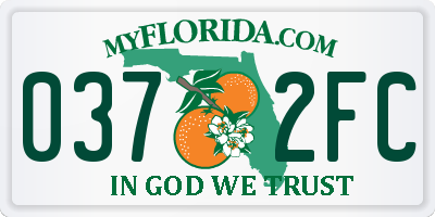 FL license plate 0372FC