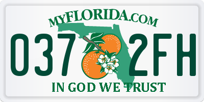FL license plate 0372FH