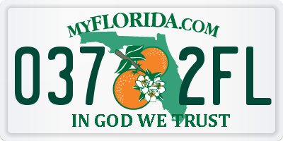 FL license plate 0372FL