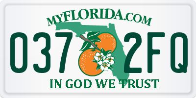 FL license plate 0372FQ