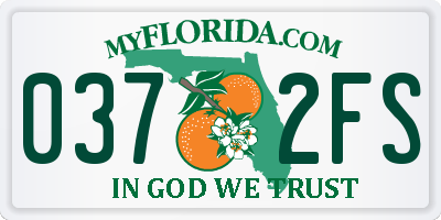FL license plate 0372FS