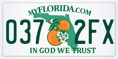 FL license plate 0372FX