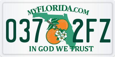 FL license plate 0372FZ