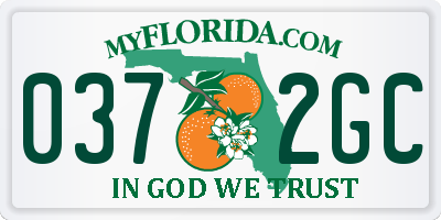 FL license plate 0372GC