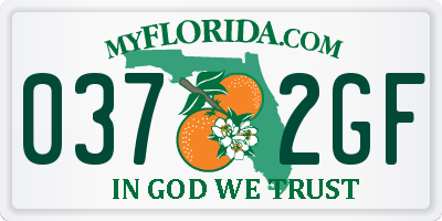 FL license plate 0372GF