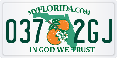 FL license plate 0372GJ
