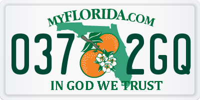 FL license plate 0372GQ