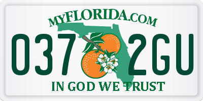 FL license plate 0372GU