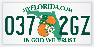 FL license plate 0372GZ