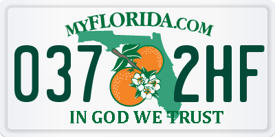 FL license plate 0372HF