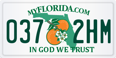 FL license plate 0372HM