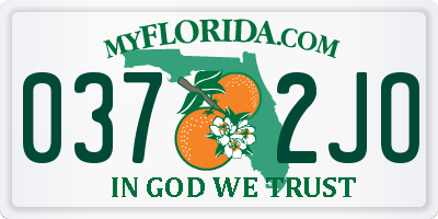 FL license plate 0372JO