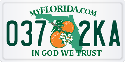 FL license plate 0372KA