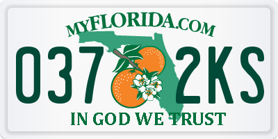 FL license plate 0372KS