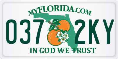 FL license plate 0372KY