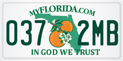 FL license plate 0372MB