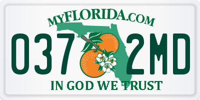 FL license plate 0372MD