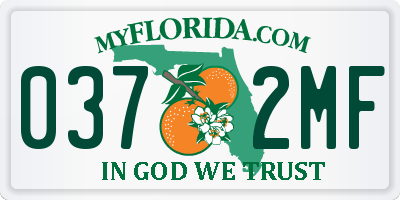 FL license plate 0372MF