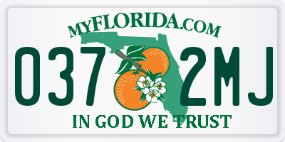 FL license plate 0372MJ