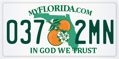 FL license plate 0372MN